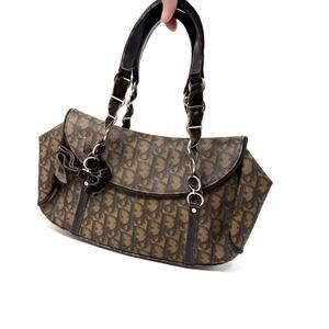 Christian Dior Romantique Vintage Galliano Era Brown Trotter Shoulder Bag